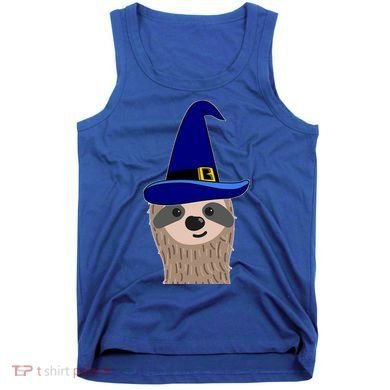 Scary Halloween Wizard Hat Sloth Gift Tank Top