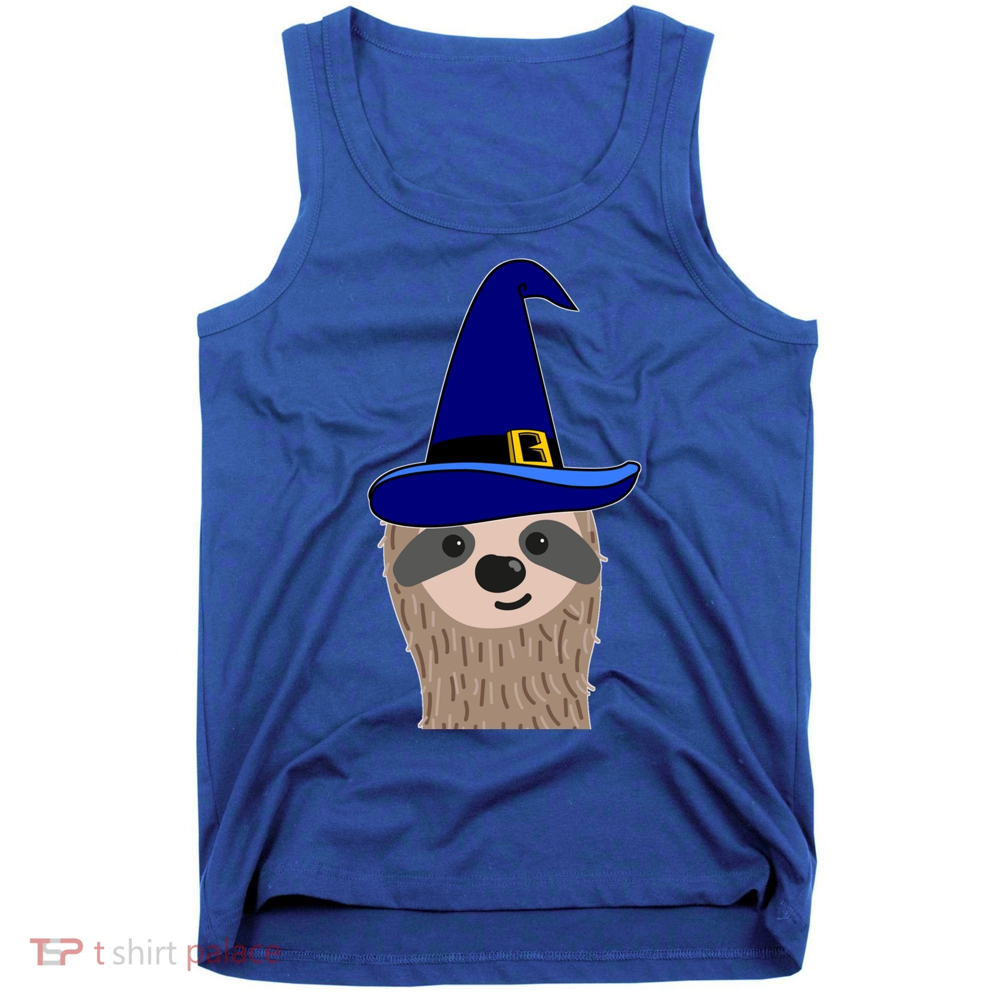 Scary Halloween Wizard Hat Sloth Gift Tank Top