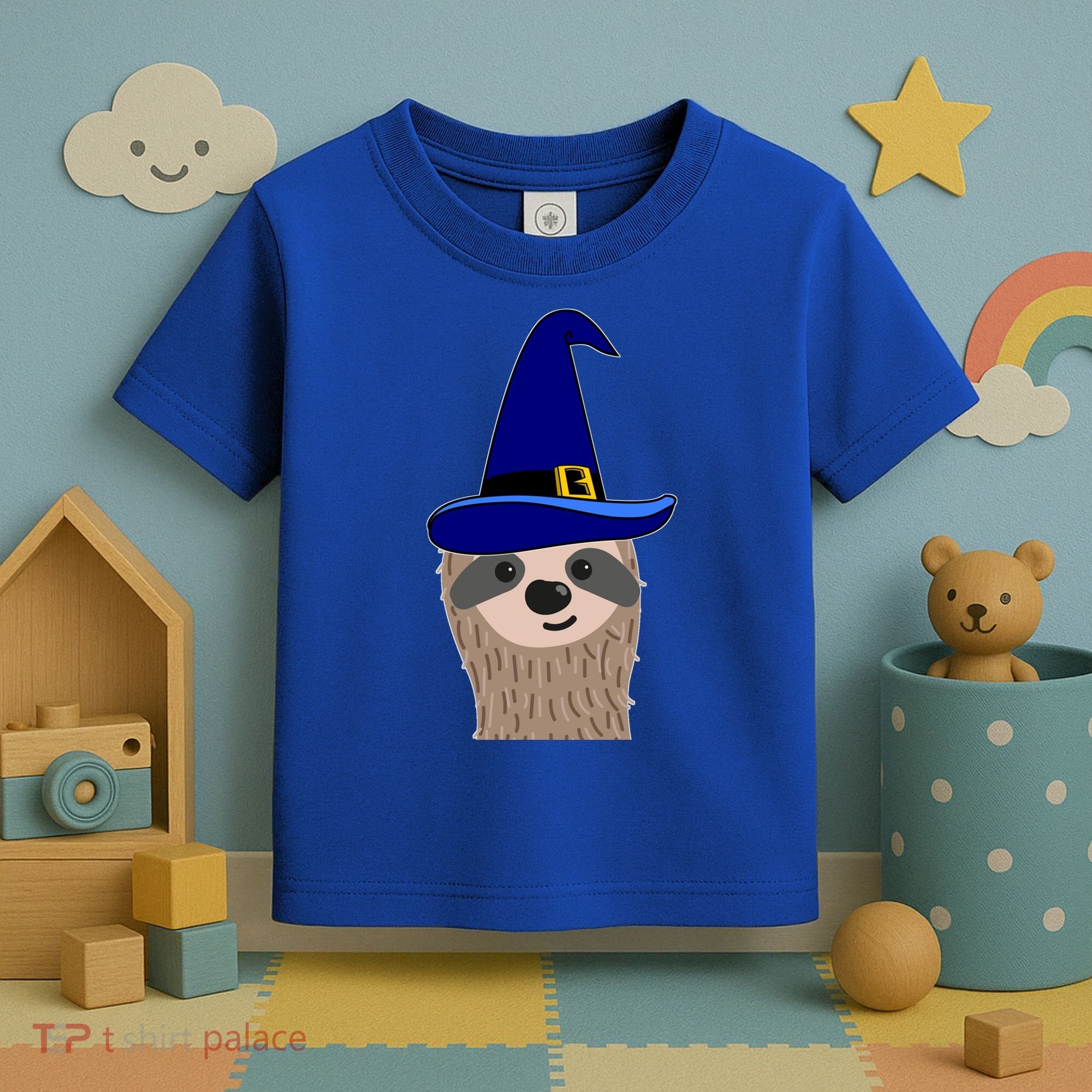 Scary Halloween Wizard Hat Sloth Gift Toddler T-Shirt