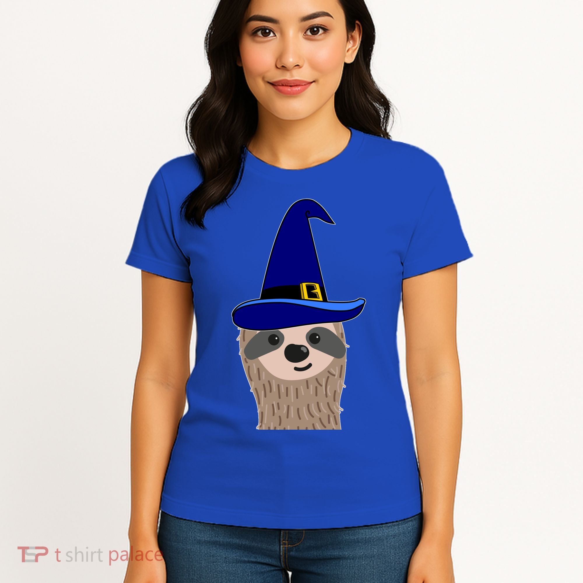Scary Halloween Wizard Hat Sloth Gift Women's T-Shirt