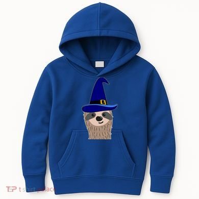Scary Halloween Wizard Hat Sloth Gift Kids Hoodie