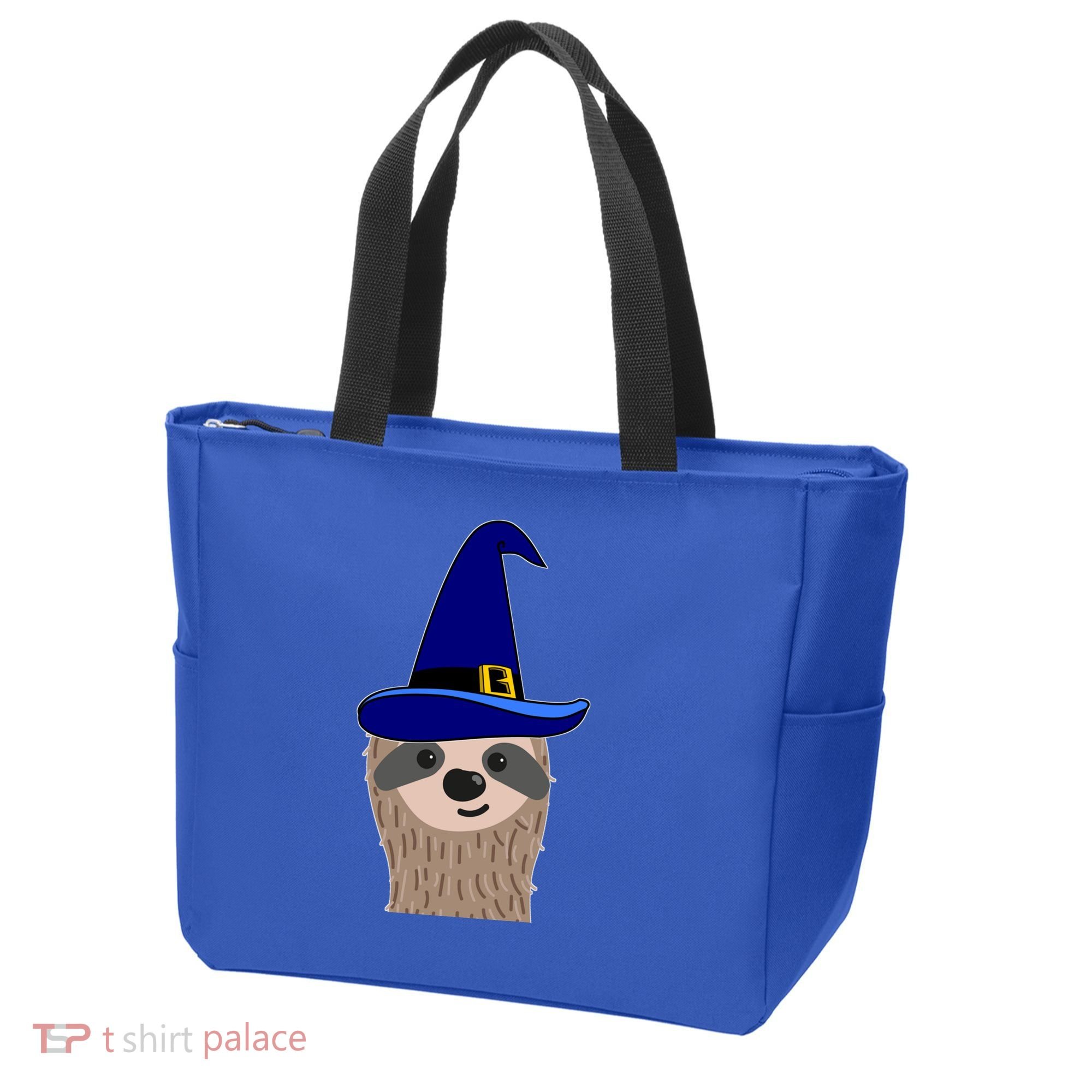 Scary Halloween Wizard Hat Sloth Gift Tote Bag