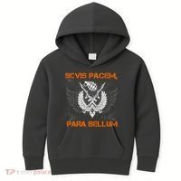 Si Vis Pacem Para Bellum Peace War Kids Hoodie thumb 0