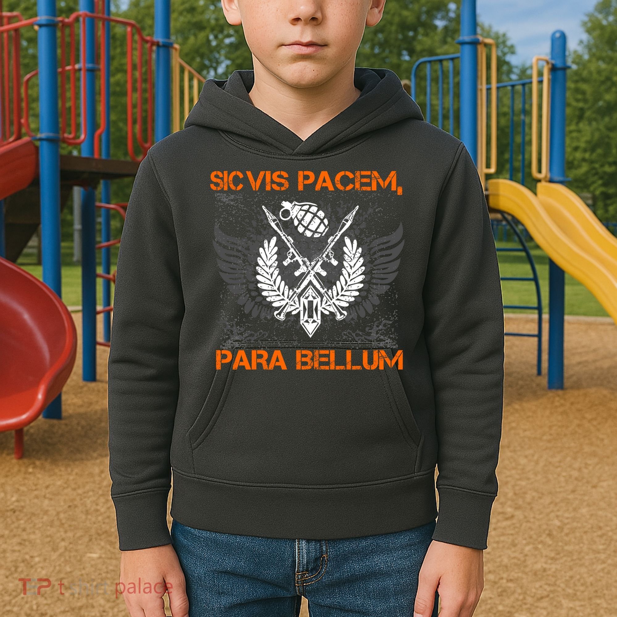 Si Vis Pacem Para Bellum Peace War Kids Hoodie