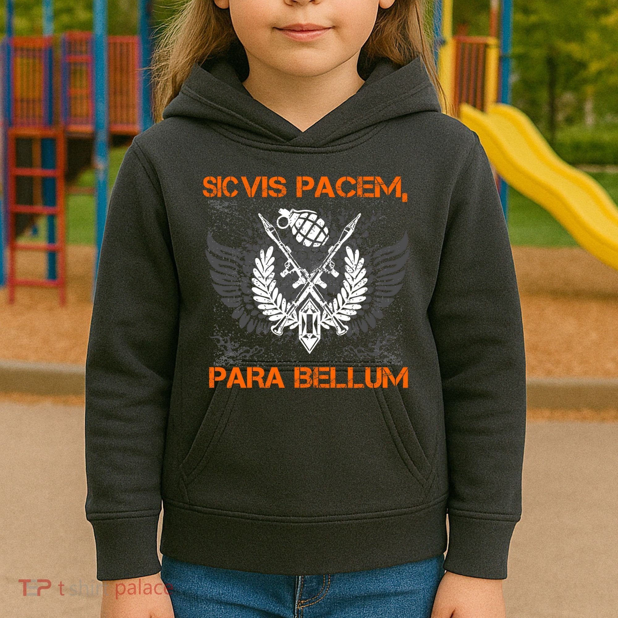 Si Vis Pacem Para Bellum Peace War Kids Hoodie