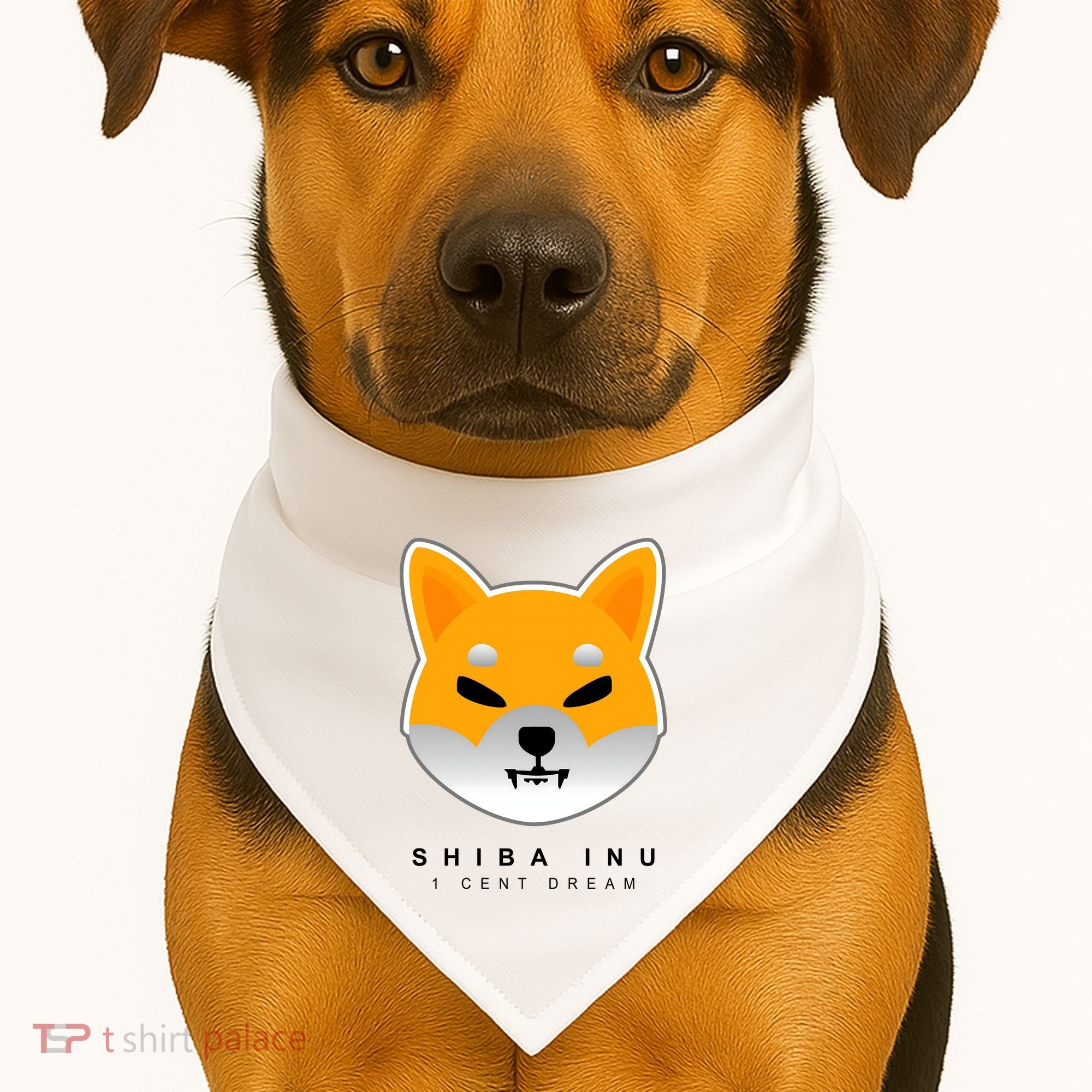 Shiba Inu 1 Cent Dream Crypto Trading USA-Made Doggie Bandana