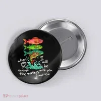 Sardines Isaiah 43:2 Scripture Faith Based Beach Fish Bible Verse Button thumb 0