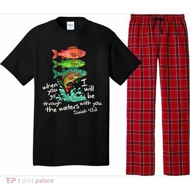 Sardines Isaiah 43:2 Scripture Faith Based Beach Fish Bible Verse Pajama Set