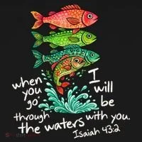 Sardines Isaiah 43:2 Scripture Faith Based Beach Fish Bible Verse Ornament thumb 1