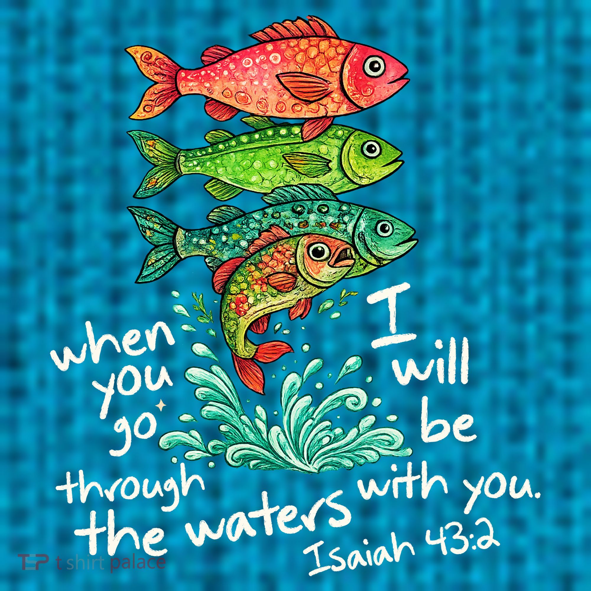 Sardines Isaiah 43:2 Scripture Faith Based Beach Fish Bible Verse Sweatshirt
