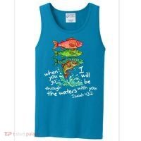 Sardines Isaiah 43:2 Scripture Faith Based Beach Fish Bible Verse Tank Top thumb 0
