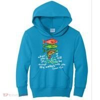 Sardines Isaiah 43:2 Scripture Faith Based Beach Fish Bible Verse Kids Hoodie thumb 0