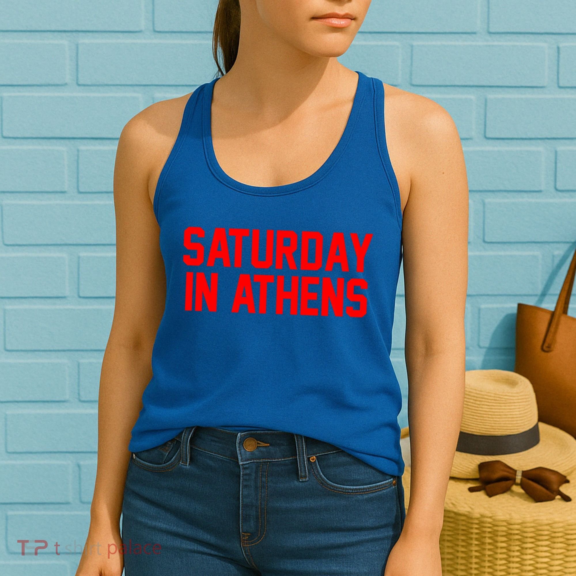 Saturday In Athens Football Cool Gift Women's Tank Top