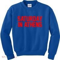 Saturday In Athens Football Cool Gift Kids Sweatshirt thumb 0