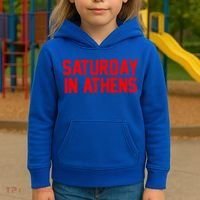 Saturday In Athens Football Cool Gift Kids Hoodie thumb 3