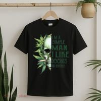 Skull I’M A Simple Man I Like Doobies And Boobies T-Shirt thumb 2
