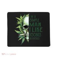 Skull I’M A Simple Man I Like Doobies And Boobies Mousepad thumb 0