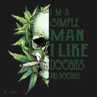 Skull I’M A Simple Man I Like Doobies And Boobies Women's Tank Top thumb 5