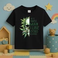 Skull I’M A Simple Man I Like Doobies And Boobies Toddler T-Shirt thumb 3