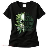Skull I’M A Simple Man I Like Doobies And Boobies Women's T-Shirt thumb 0