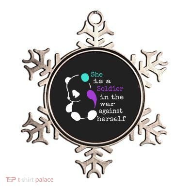 She Is A Soldier Semicolon Gift Suicide Prevention Awareness Gift Ornament