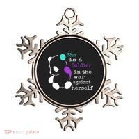 She Is A Soldier Semicolon Gift Suicide Prevention Awareness Gift Ornament thumb 0