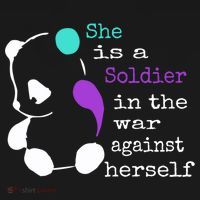 She Is A Soldier Semicolon Gift Suicide Prevention Awareness Gift Ornament thumb 1