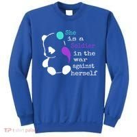 She Is A Soldier Semicolon Gift Suicide Prevention Awareness Gift Sweatshirt thumb 0