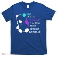 She Is A Soldier Semicolon Gift Suicide Prevention Awareness Gift T-Shirt thumb 0