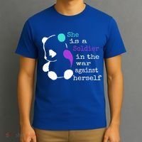 She Is A Soldier Semicolon Gift Suicide Prevention Awareness Gift T-Shirt thumb 3