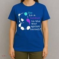 She Is A Soldier Semicolon Gift Suicide Prevention Awareness Gift T-Shirt thumb 4