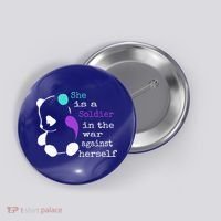 She Is A Soldier Semicolon Gift Suicide Prevention Awareness Gift Button thumb 0