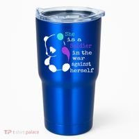 She Is A Soldier Semicolon Gift Suicide Prevention Awareness Gift Tumbler thumb 0