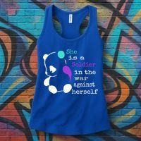 She Is A Soldier Semicolon Gift Suicide Prevention Awareness Gift Women's Tank Top thumb 3