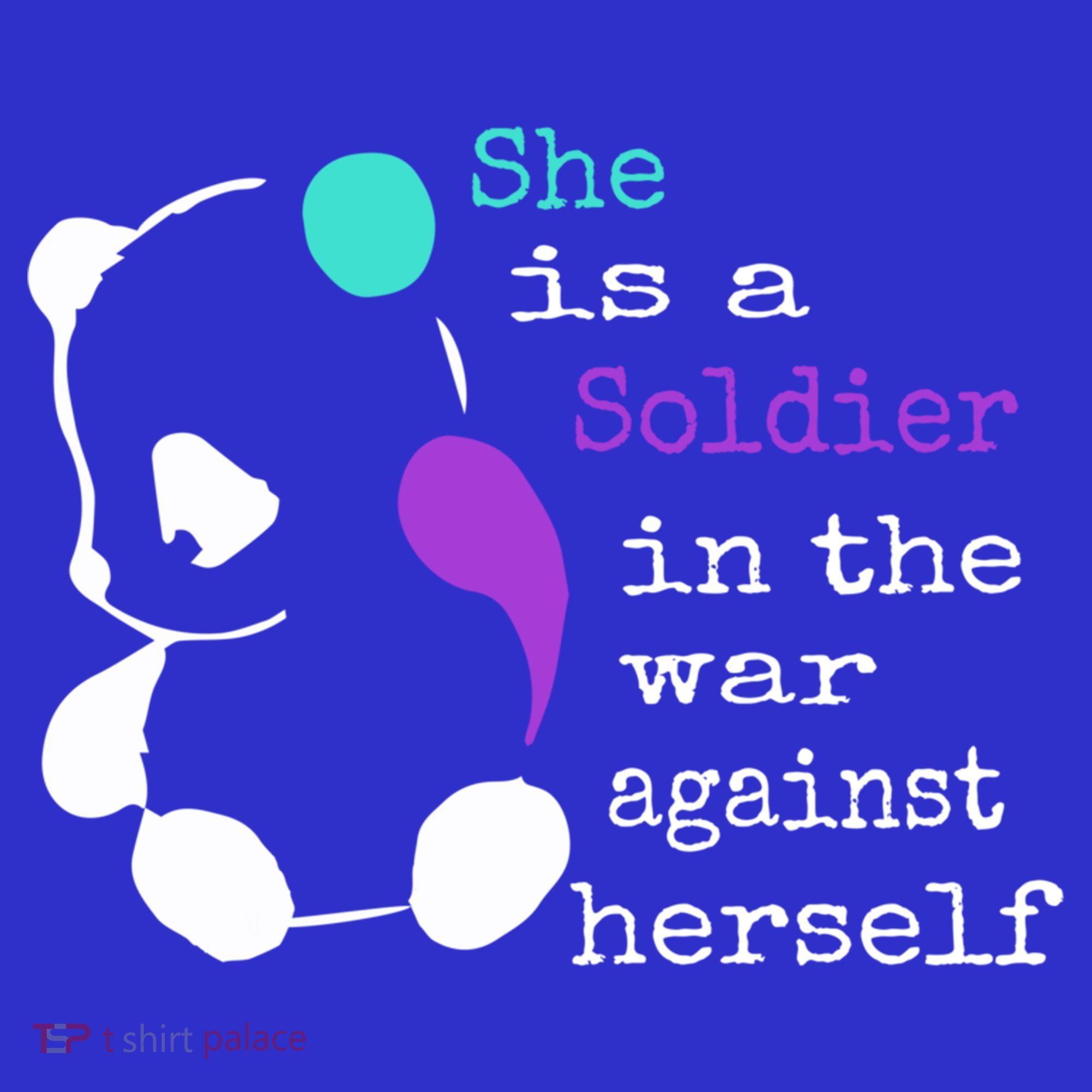 She Is A Soldier Semicolon Gift Suicide Prevention Awareness Gift Women's Tank Top