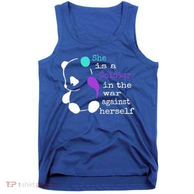 She Is A Soldier Semicolon Gift Suicide Prevention Awareness Gift Tank Top