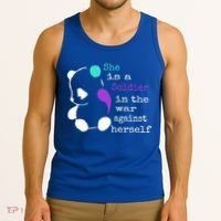 She Is A Soldier Semicolon Gift Suicide Prevention Awareness Gift Tank Top thumb 3