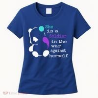She Is A Soldier Semicolon Gift Suicide Prevention Awareness Gift Women's T-Shirt thumb 0
