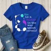 She Is A Soldier Semicolon Gift Suicide Prevention Awareness Gift Women's T-Shirt thumb 3