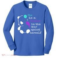 She Is A Soldier Semicolon Gift Suicide Prevention Awareness Gift Kids Long Sleeve Shirt thumb 0