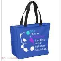 She Is A Soldier Semicolon Gift Suicide Prevention Awareness Gift Tote Bag thumb 2