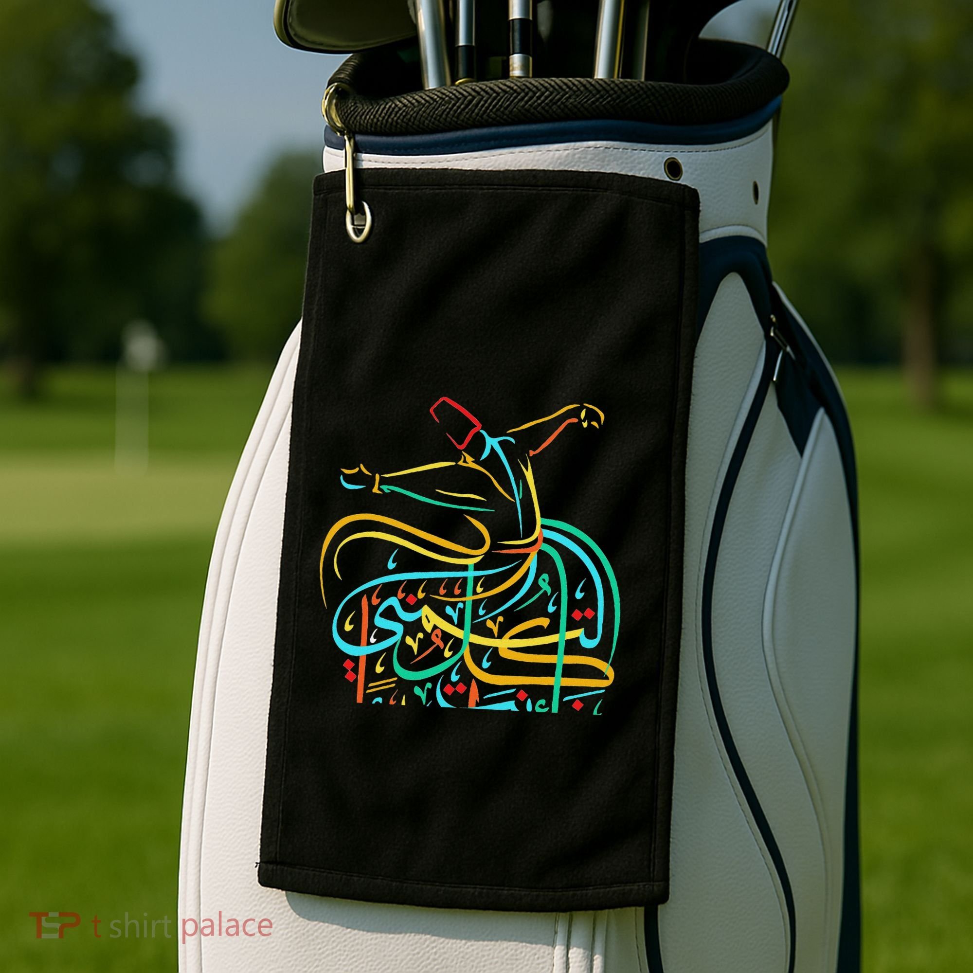 Sufism Islamic Arabic Calligraphy Art Sufi Whirling Golf Towel