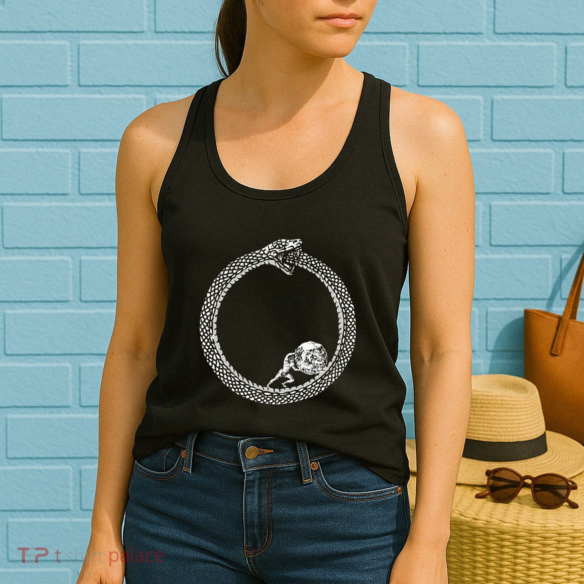 Sisyphus In An Ouroboros Snake Women's Tank Top