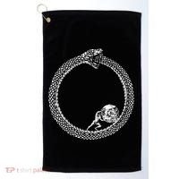 Sisyphus In An Ouroboros Snake Golf Towel thumb 0