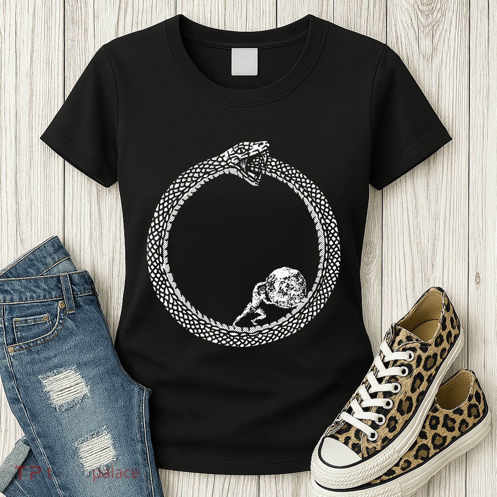Sisyphus In An Ouroboros Snake Women's T-Shirt
