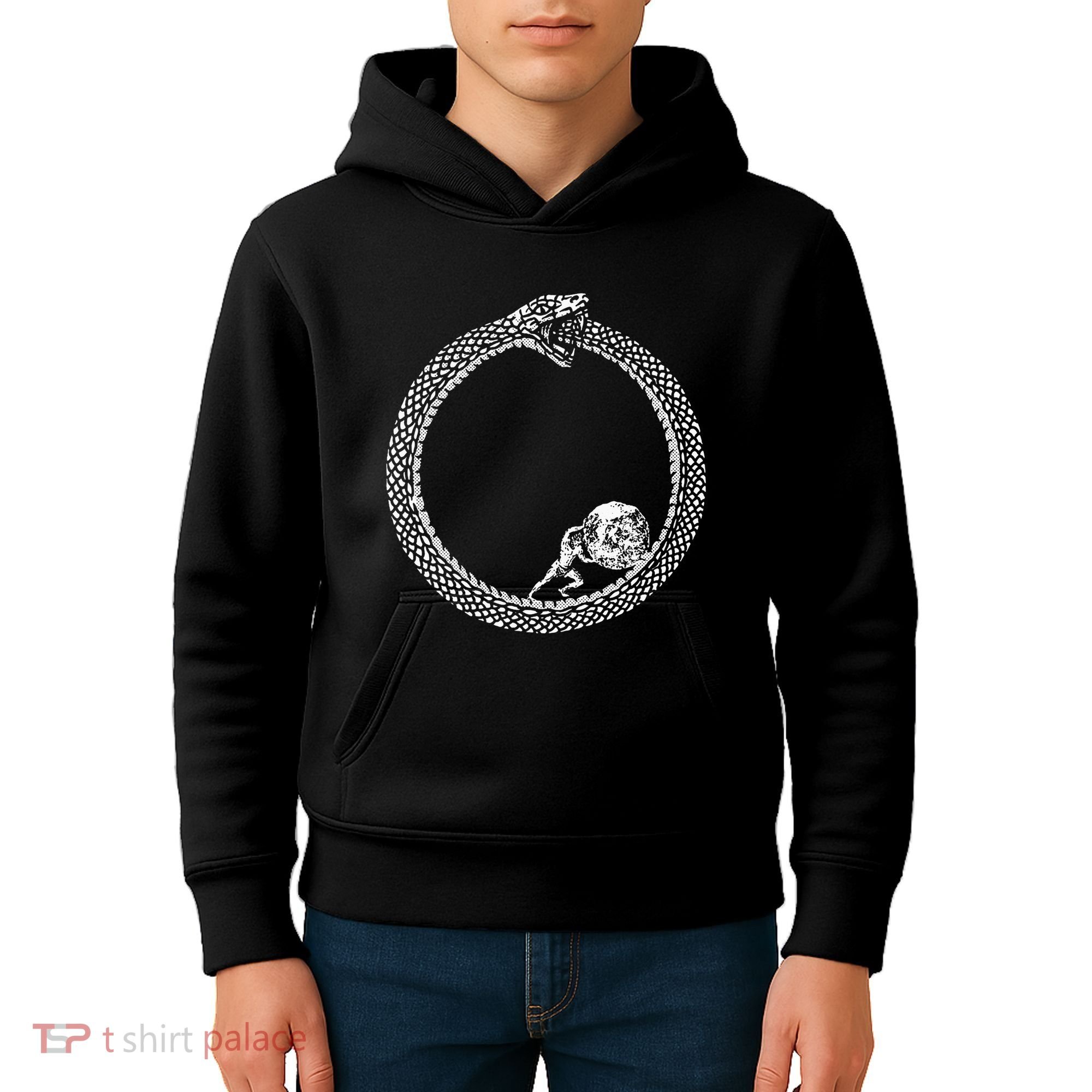 Sisyphus In An Ouroboros Snake Kids Hoodie