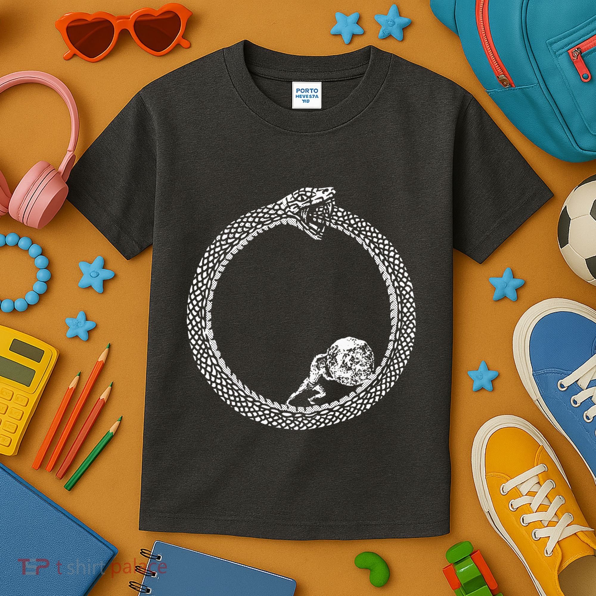 Sisyphus In An Ouroboros Snake Kids T-Shirt