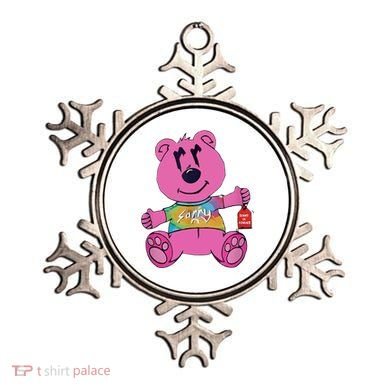 Sorry In Advance Pink Bear Holding Price Ticket Design Ornament