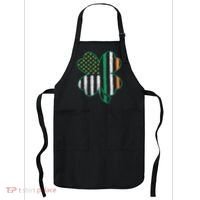 Shamrocks Irish American Flag Beautiful St Patricks Day Apron thumb 0