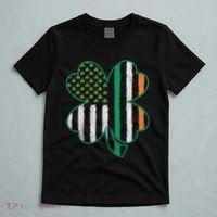 Shamrocks Irish American Flag Beautiful St Patricks Day T-Shirt thumb 5